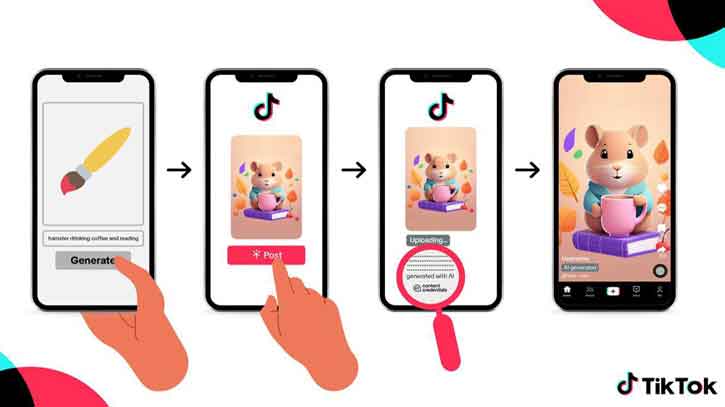 এআই দিয়ে তৈরি কনটেন্ট আলাদা করবে টিকটক